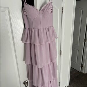Elegant Lavender Tiered Dress